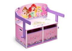 Delta Children Princess 3-in-1 Storage Bench and Desk Right View Closed a2a