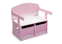 Delta Children Pink / White Generic 3-in-1 Storage Bench and Desk Right View Closed b2b