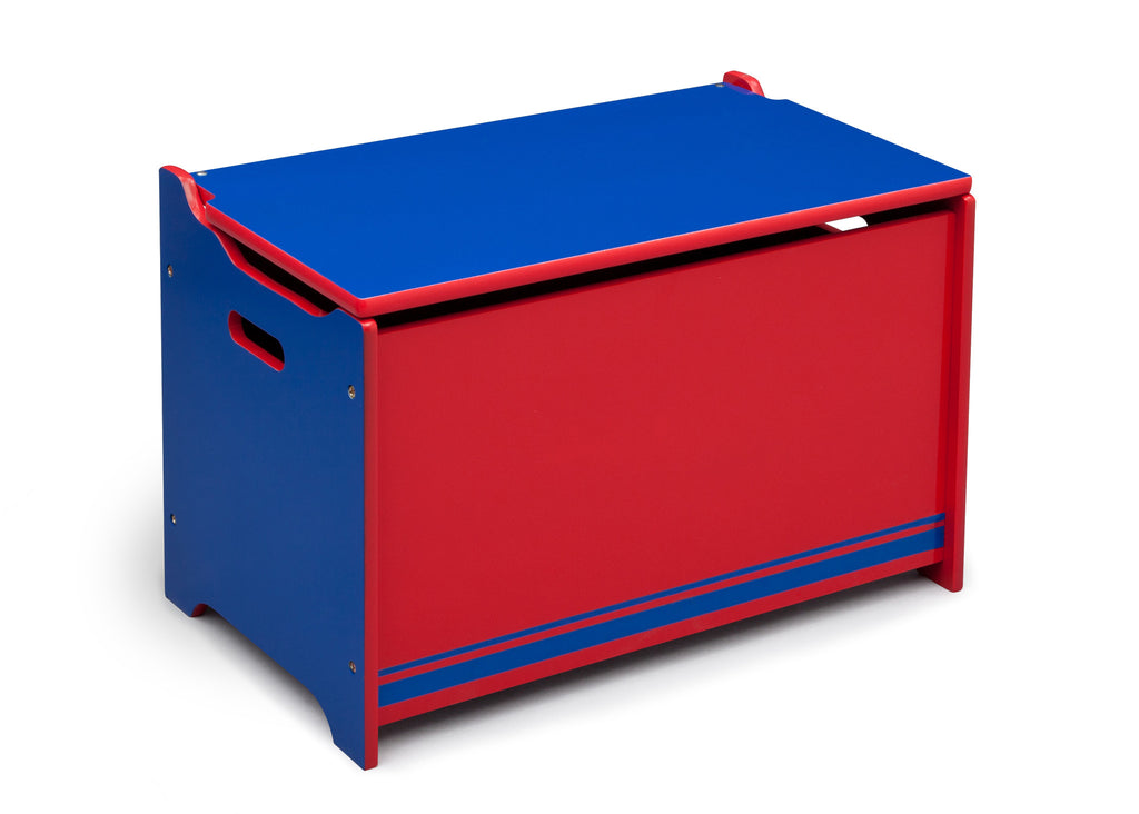 Delta Children Blue / Red Generic Wooden Toy Box, Left View a1a